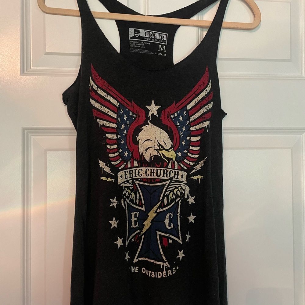 Eric Church Black Graphic Tank Top Medium